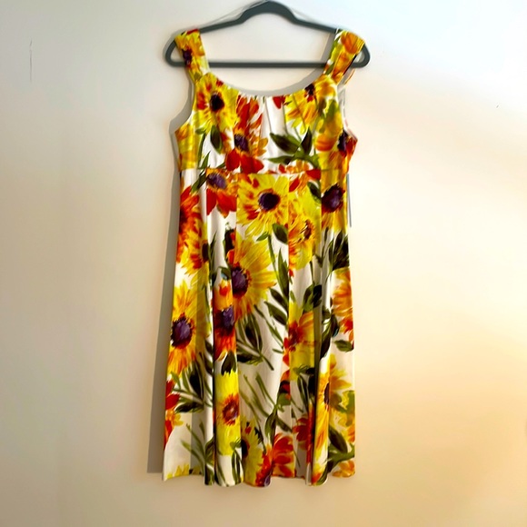 NWT RETRO London Times Women’s SUNFLOWER Sleeveless Summer Dress DREAMY Sz 12